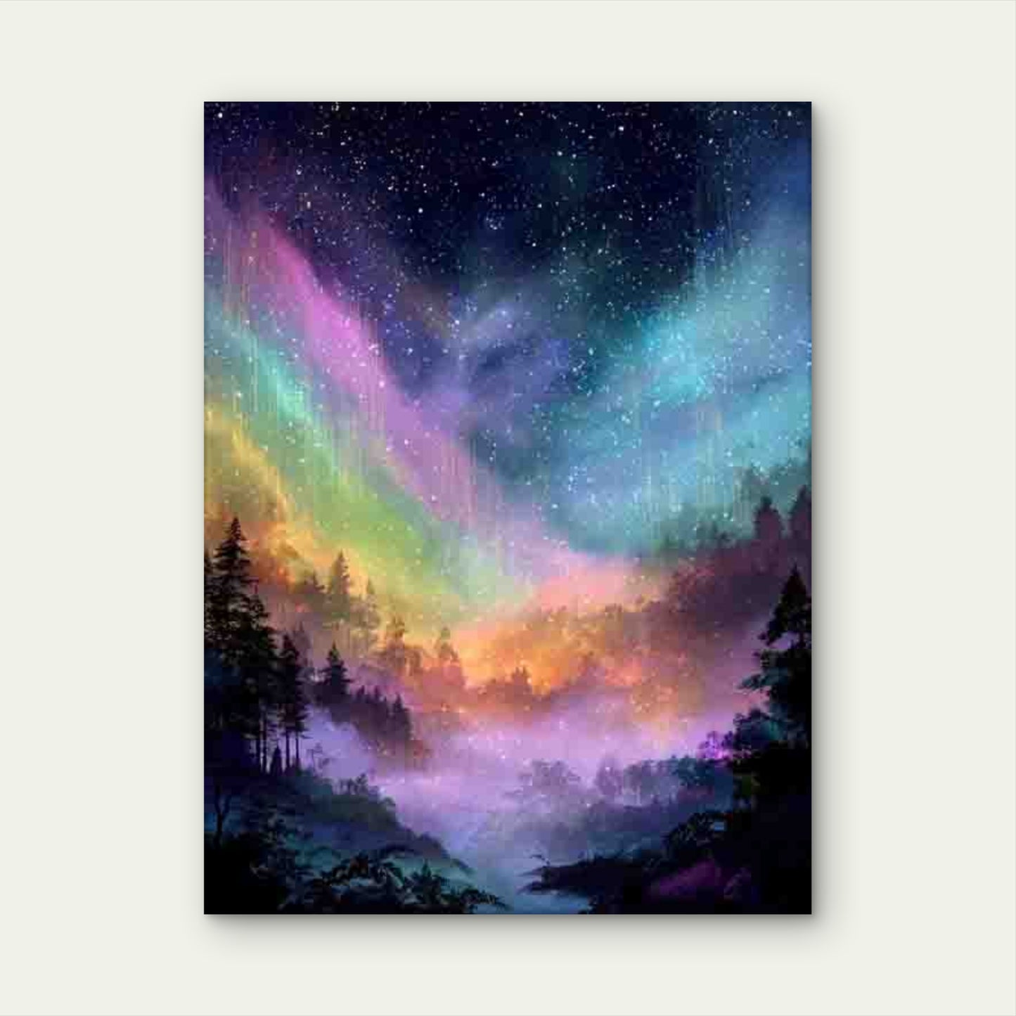 Mystical Rainbow Night 60x90cm Metal Print Ready to Hang