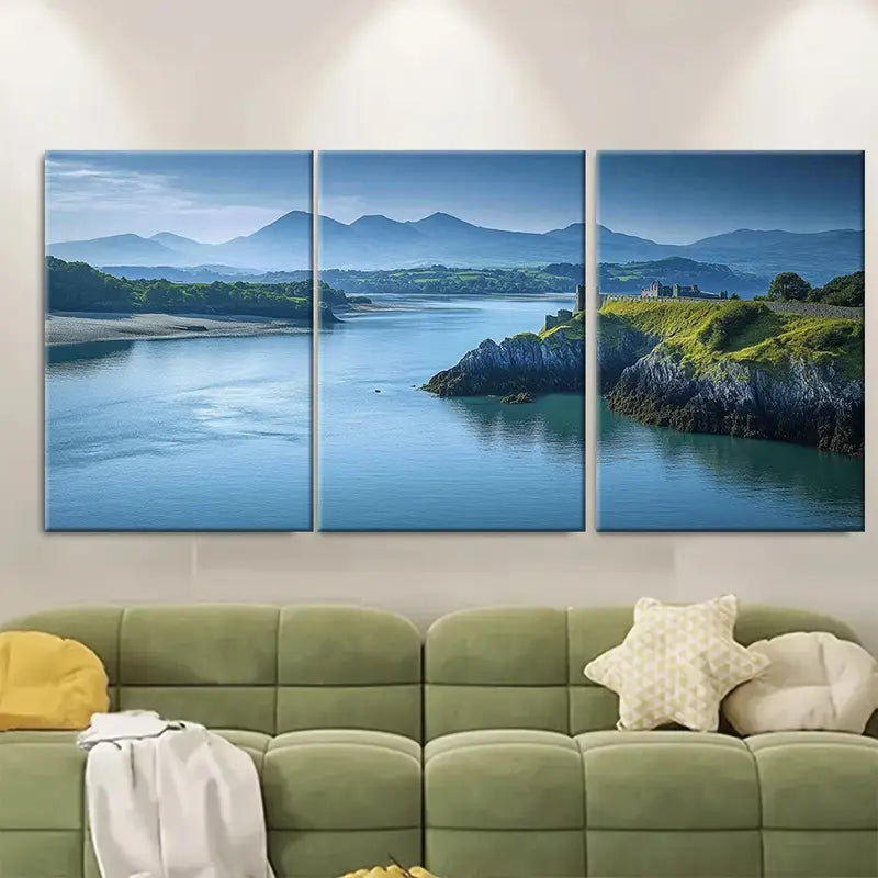 3pcs Natural Beauty Of Wales Serene  Metal Print Ready to Hang Art