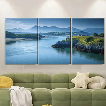 3pcs Natural Beauty Of Wales Serene  Metal Print Ready to Hang Art
