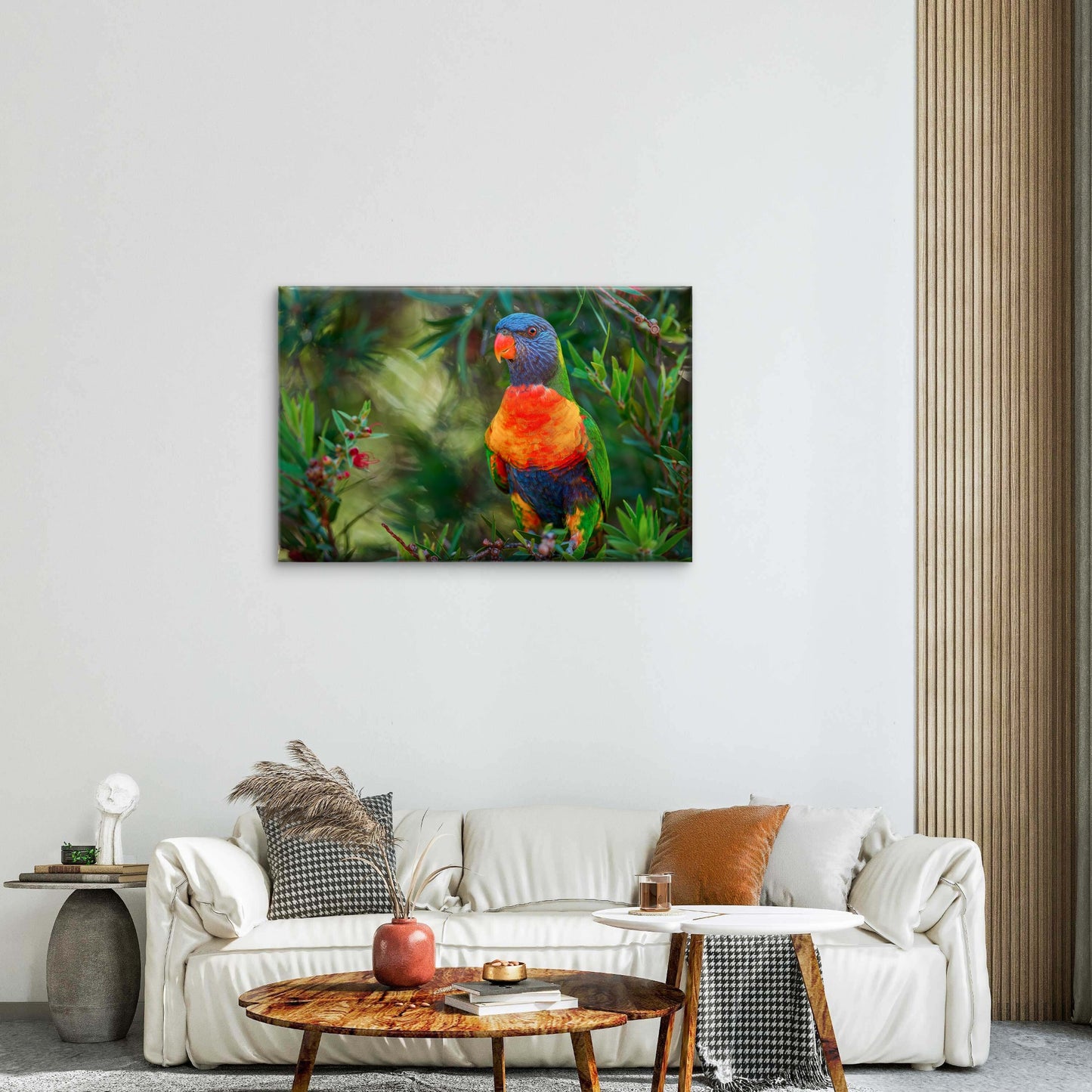 Vital Native Rainbow Lorikeet Pollinator Feeding Wild Bush Australia  Wall Art Decor 100% Australian Made