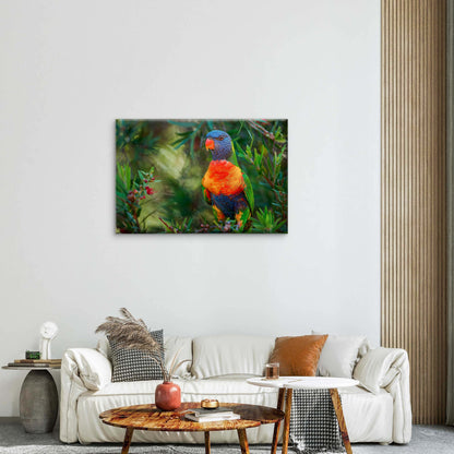 Vital Native Rainbow Lorikeet Pollinator Feeding Wild Bush Australia  Wall Art Decor 100% Australian Made