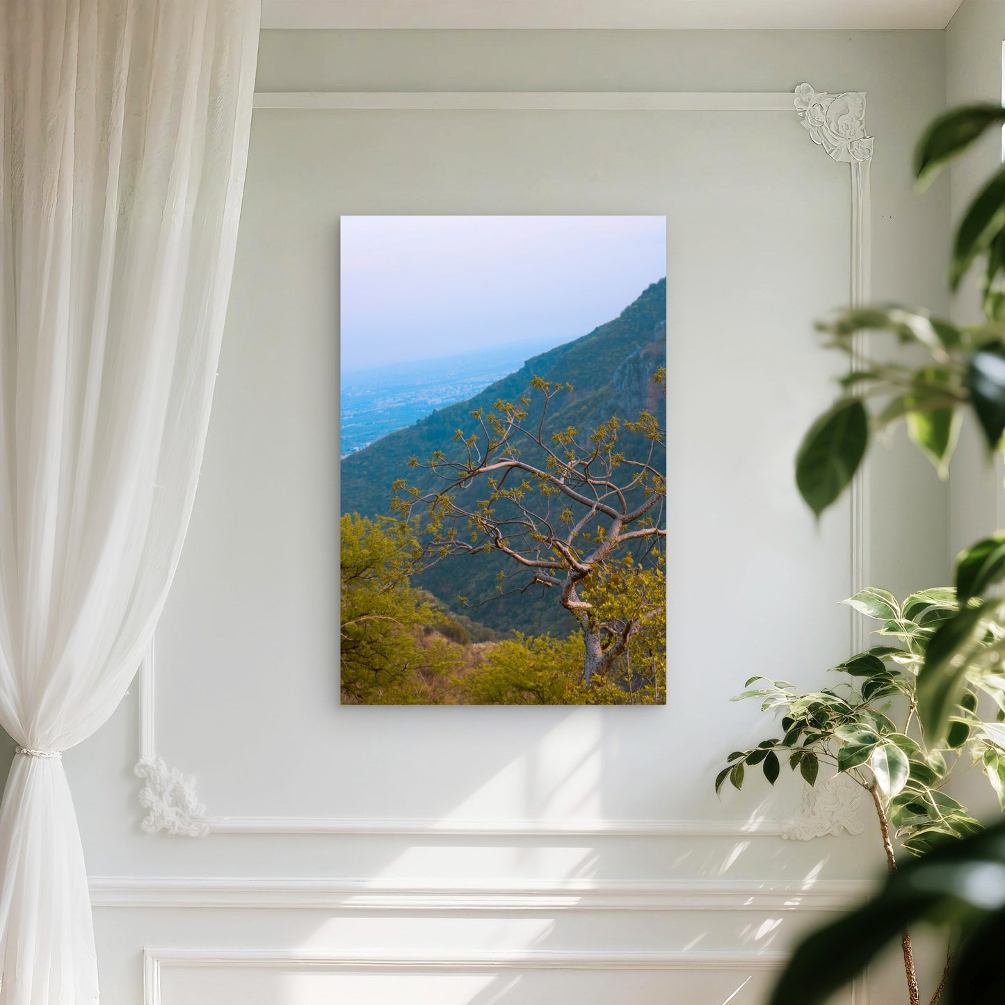 Mountain Valley Overlook Greenery 40x60cm Metal Print Ready to Hang