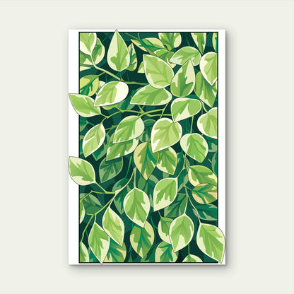 Illustration of a Variegated Plant 60x90cm Metal Print Ready to Hang