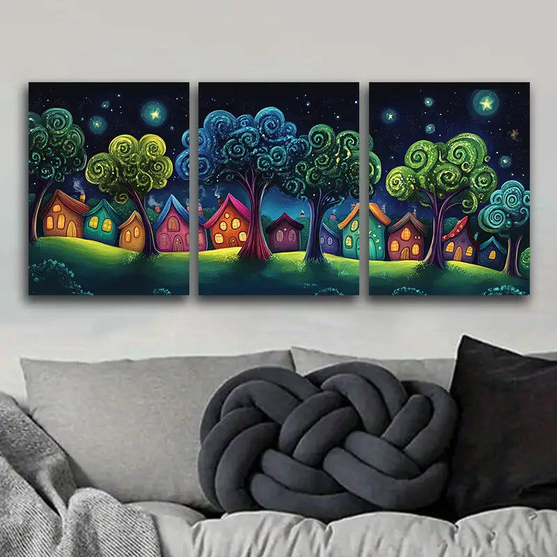 3pcs Forest Scene Metal Print Ready to Hang Art - Bella Home Decor