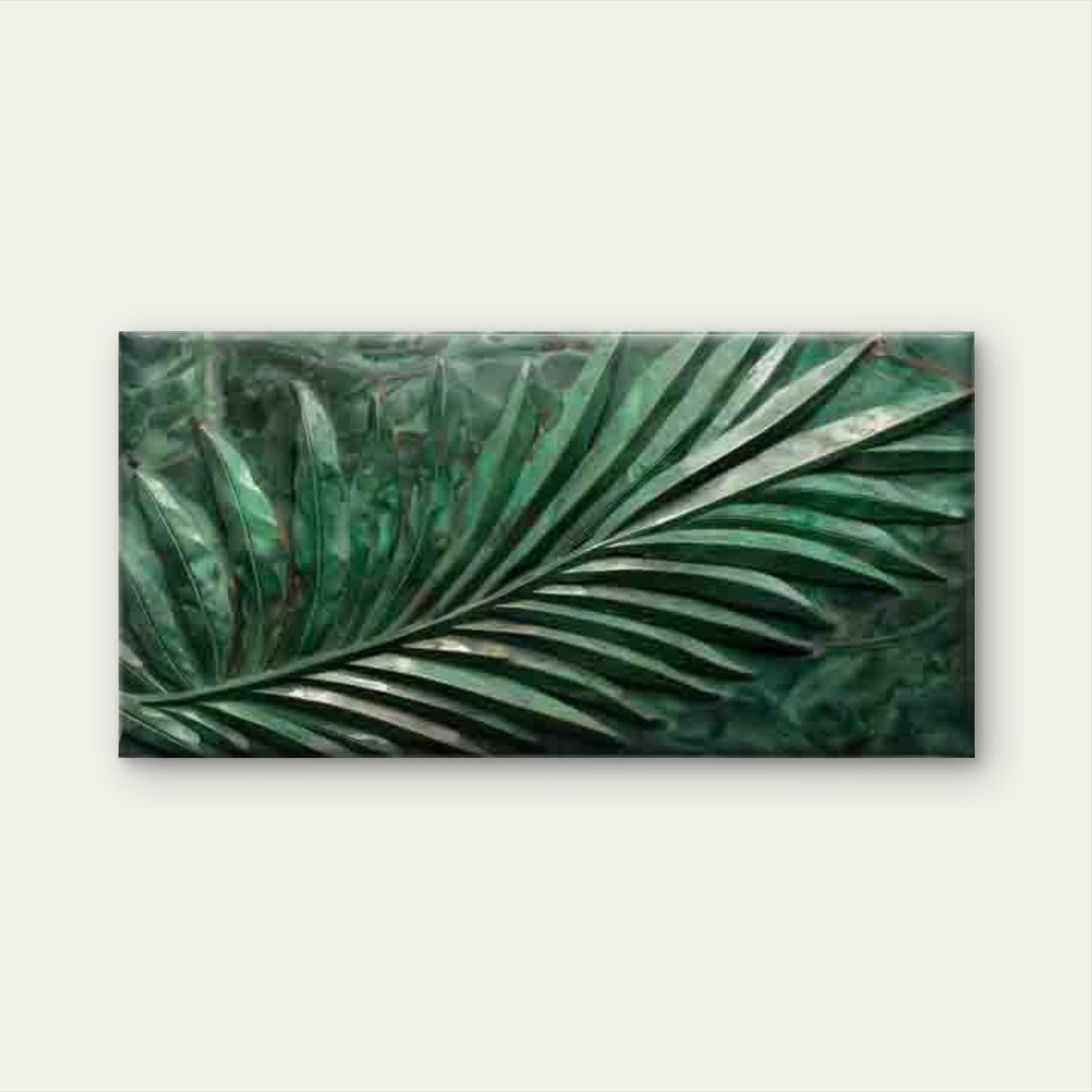 Tropical Green Palm Leaf Wall Art Canvas Office Home Room Framed 120x60cm - Bella Home Decor