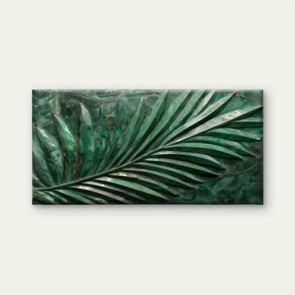 Tropical Green Palm Leaf Wall Art Canvas Office Home Room Framed 120x60cm - Bella Home Decor
