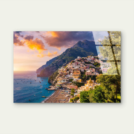 Positano Amalfi Coast Italy Acrylic Glass Printing Wall Art Australian Made Quality
