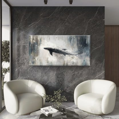 Abstract Humpback Whale Wall Art Canvas Office Home Room Framed 120x60cm