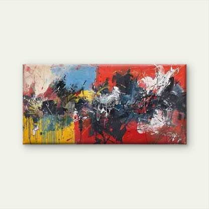 Abstract Colorful Paint Splash Wall Art Canvas Office Home Room Framed 120x60cm - Bella Home Decor