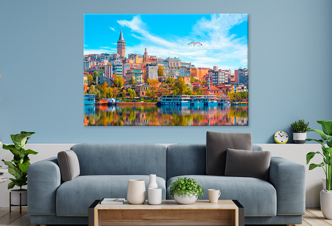 Galata Tower and Bridge, Istanbul  Wall Art Decor 100% Australian Made - Bella Home Decor