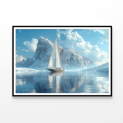 Sailing Boat on the Sea with Mountains View Home Decor Premium Quality Poster Print Choose Your Sizes - Bella Home Decor
