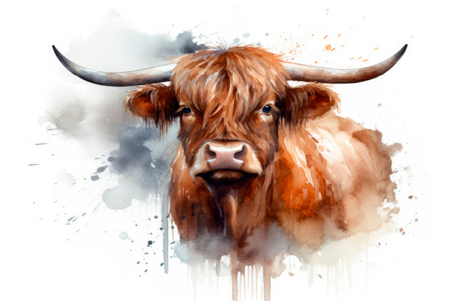 Highland Cow Face Abstract  Wall Art Decor 100% Australian Made - Bella Home Decor