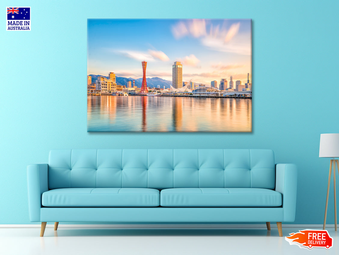 Skyline of Kobe City in Japan Print 100% Australian Made - Bella Home Decor