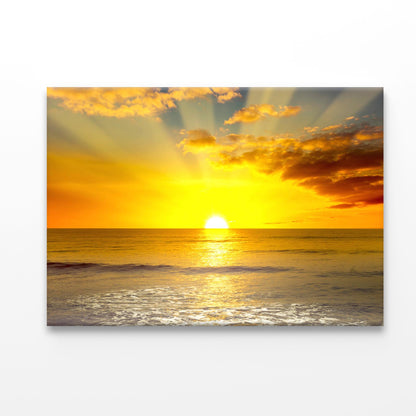 Sunset In Sea Acrylic Glass Print Tempered Glass Wall Art 100% Made in Australia Ready to Hang