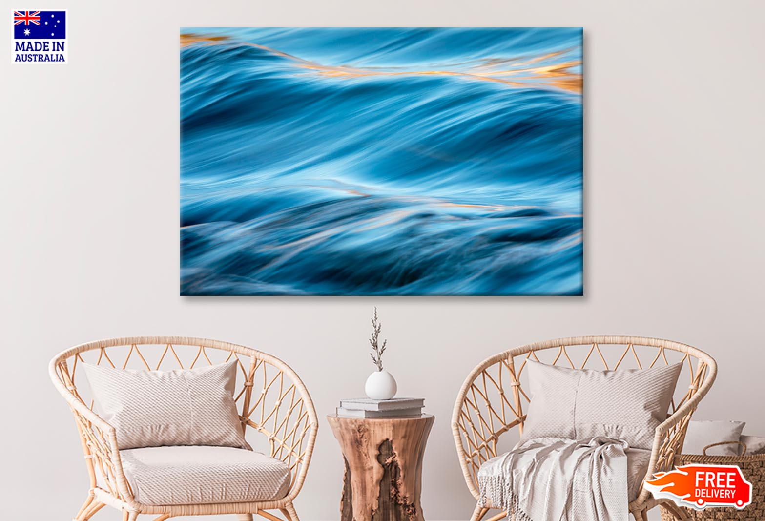 River Water Flowing with Light Reflecting Wall Art Decor 100% Australian Made - Bella Home Decor