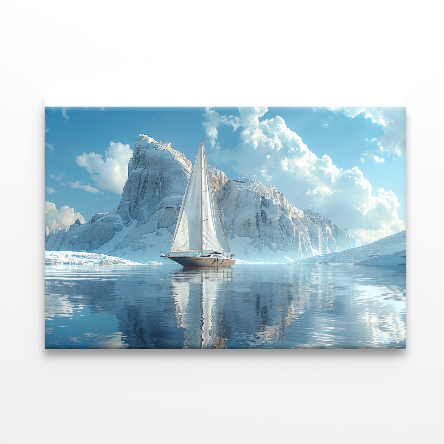 Sailing Boat on the Sea with Mountains View Print 100% Australian Made - Bella Home Decor
