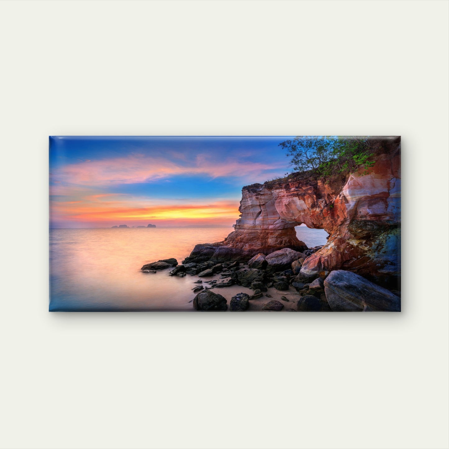 Laem Jamuk Khwai Buffalo Nose Cape Sunset Krabi Thailand Wall Art Canvas Office Home Room Framed 120x60cm
