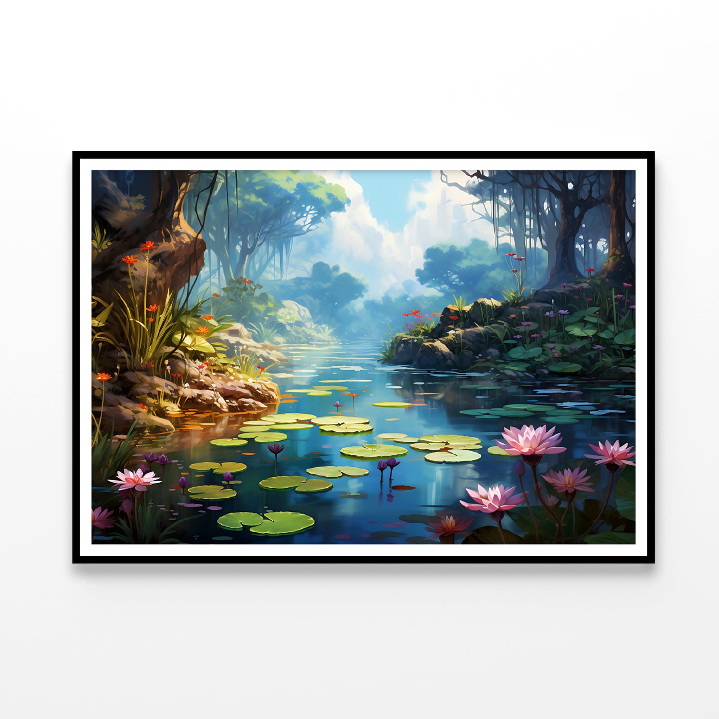 View of Pond with Lily Pads Home Decor Premium Quality Poster Print Choose Your Sizes