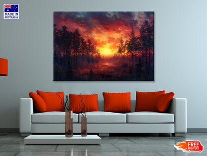 Sunset on the River with Trees Print 100% Australian Made - Bella Home Decor