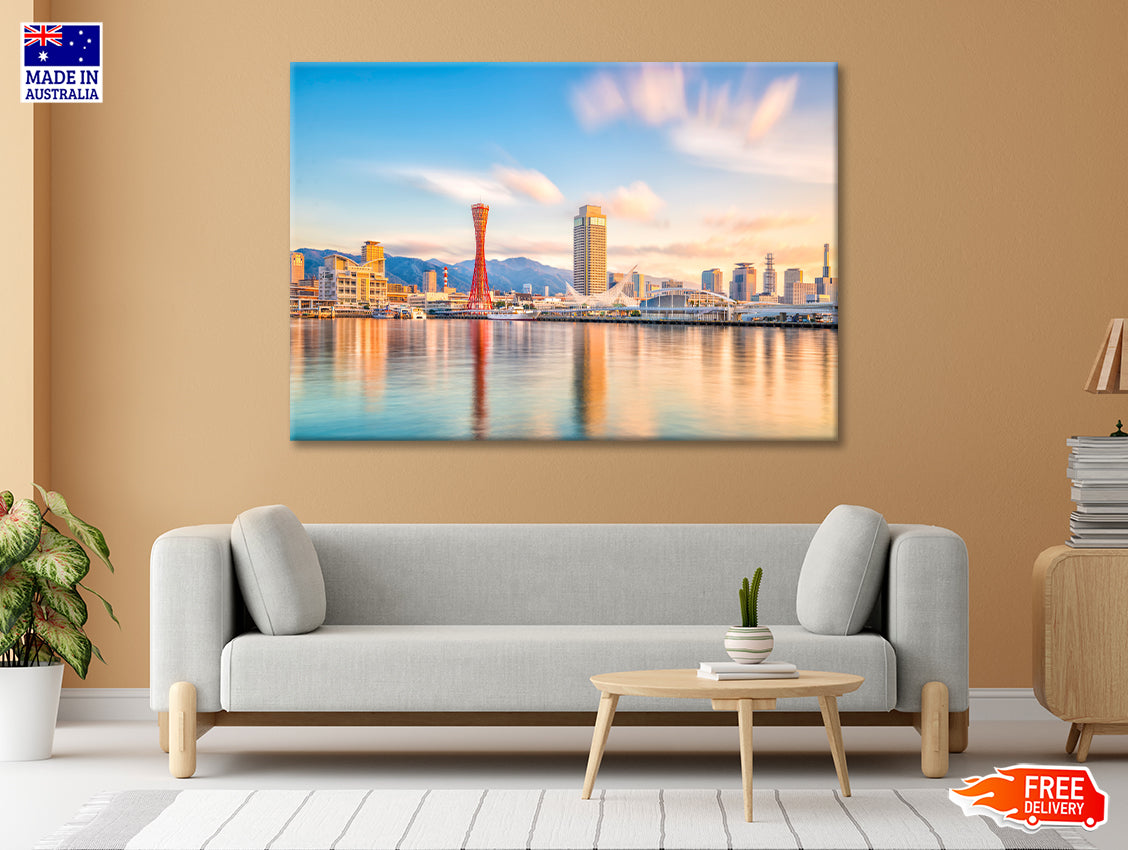 Skyline of Kobe City in Japan Print 100% Australian Made - Bella Home Decor