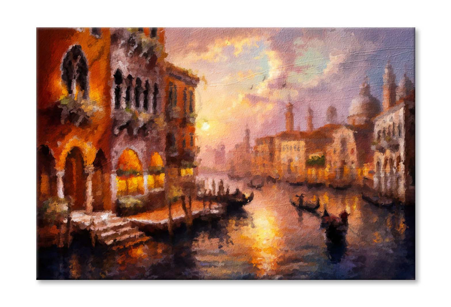 Impressionist Seascape with Boats and Sunlight Wall Art Limited Edition High Quality Print