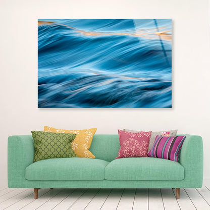 River Water Flowing with Light Reflecting Acrylic Glass Print Tempered Glass Wall Art 100% Made in Australia Ready to Hang