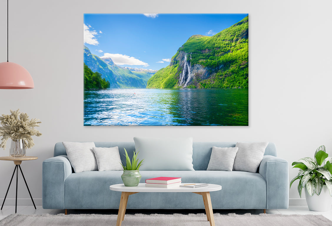Seven Sisters Waterfall Geiranger Wall Art Decor 100% Australian Made - Bella Home Decor