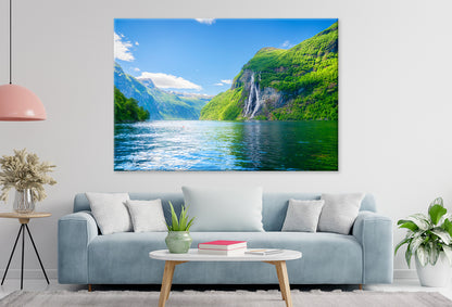 Seven Sisters Waterfall Geiranger Wall Art Decor 100% Australian Made - Bella Home Decor