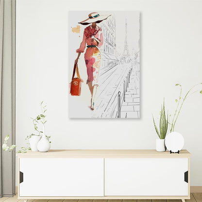 Fashion Girl Red Bag 3D Design Acrylic Glass Print Tempered Glass Wall Art 100% Made in Australia Ready to Hang