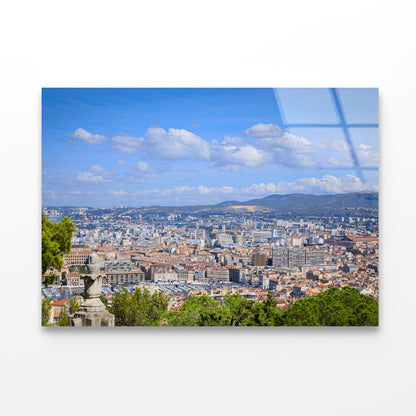 City Of Marseille with Blue Sky Acrylic Glass Print Tempered Glass Wall Art 100% Made in Australia Ready to Hang - Bella Home Decor