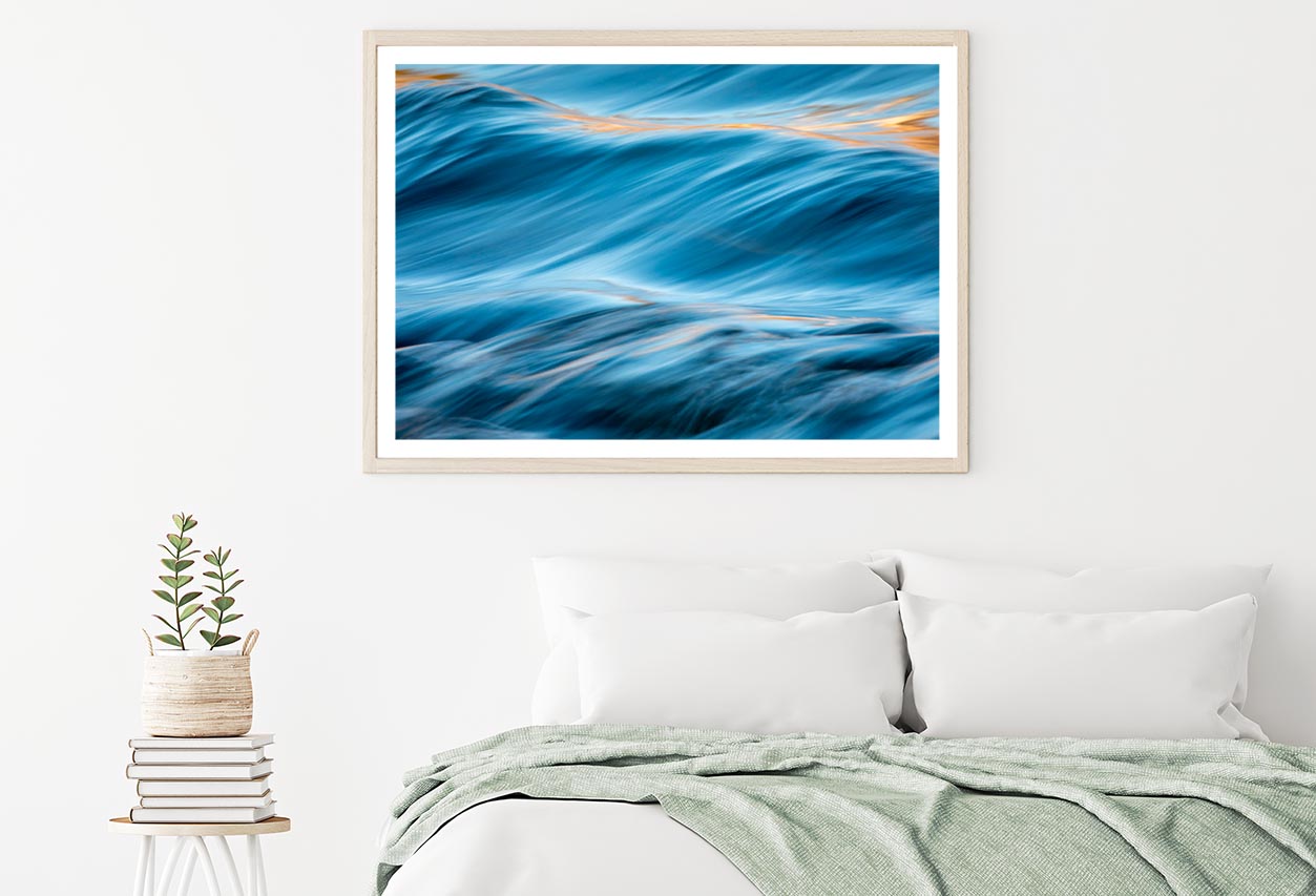 River Water Flowing with Light Reflecting Home Decor Premium Quality Poster Print Choose Your Sizes