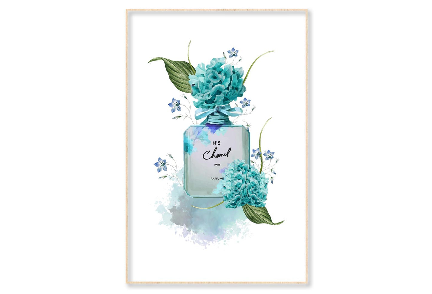 Ocean Blue Perfume Wall Art Limited Edition High Quality Print Canvas Box Framed Natural