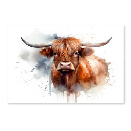 Highland Cow Face Abstract  Acrylic Glass Print Tempered Glass Wall Art 100% Made in Australia Ready to Hang