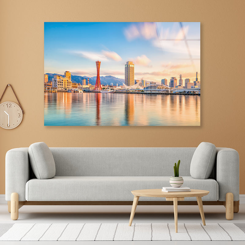 Skyline of Kobe City in Japan Acrylic Glass Print Tempered Glass Wall Art 100% Made in Australia Ready to Hang - Bella Home Decor