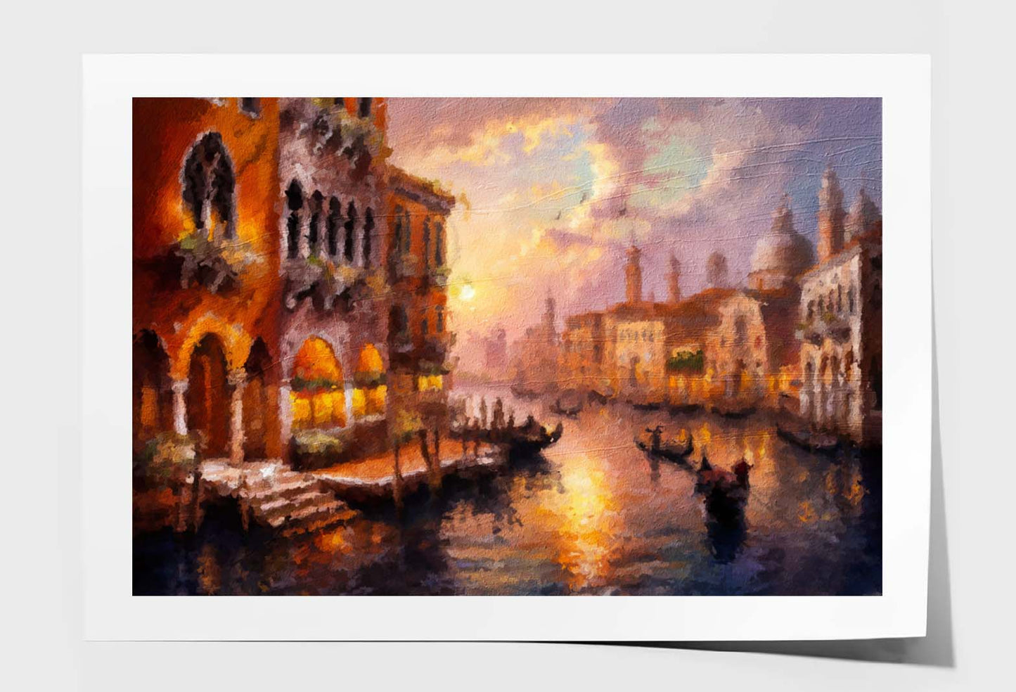 Impressionist Seascape with Boats and Sunlight Wall Art Limited Edition High Quality Print