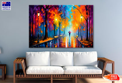 Walking Women & City Nightlife Wall Art Decor 100% Australian Made