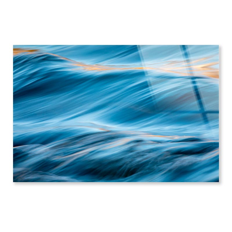 River Water Flowing with Light Reflecting Acrylic Glass Print Tempered Glass Wall Art 100% Made in Australia Ready to Hang