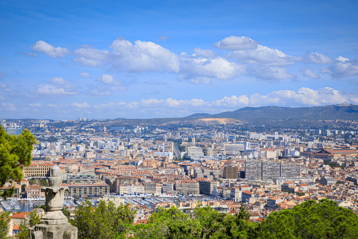 City Of Marseille with Blue Sky Print 100% Australian Made - Bella Home Decor