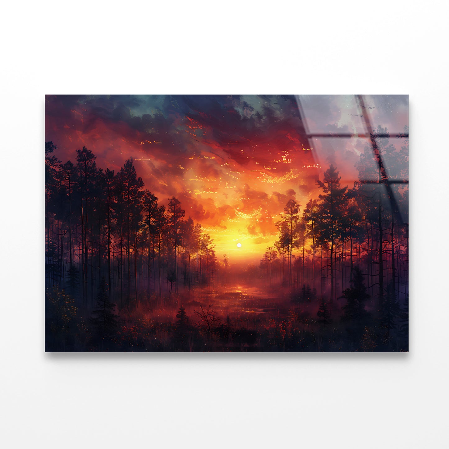 Sunset on the River with Trees Acrylic Glass Print Tempered Glass Wall Art 100% Made in Australia Ready to Hang - Bella Home Decor