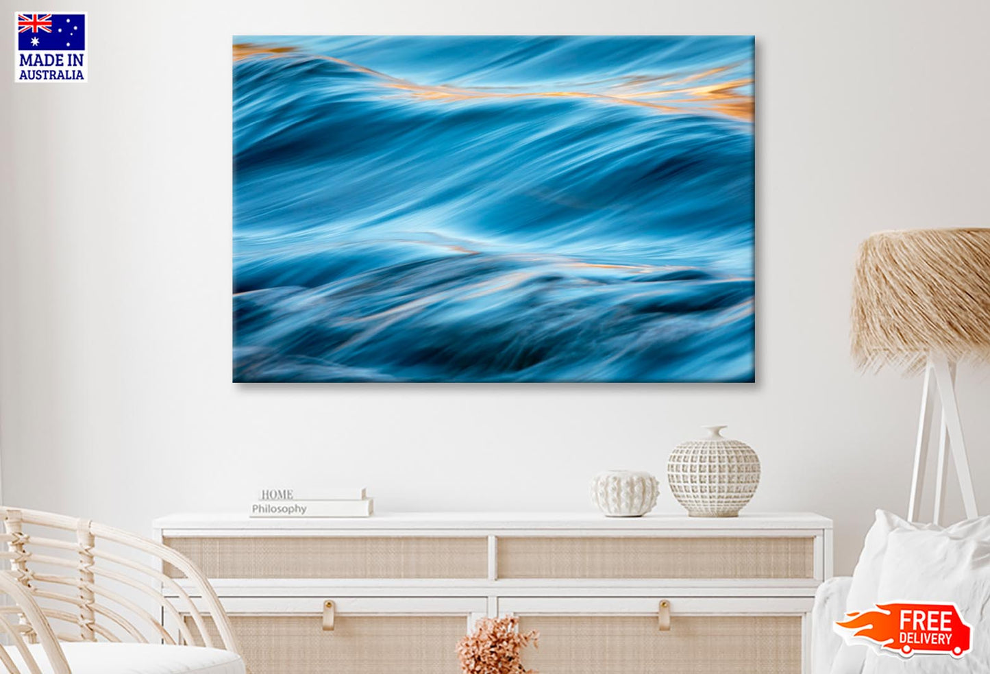 River Water Flowing with Light Reflecting Wall Art Decor 100% Australian Made - Bella Home Decor