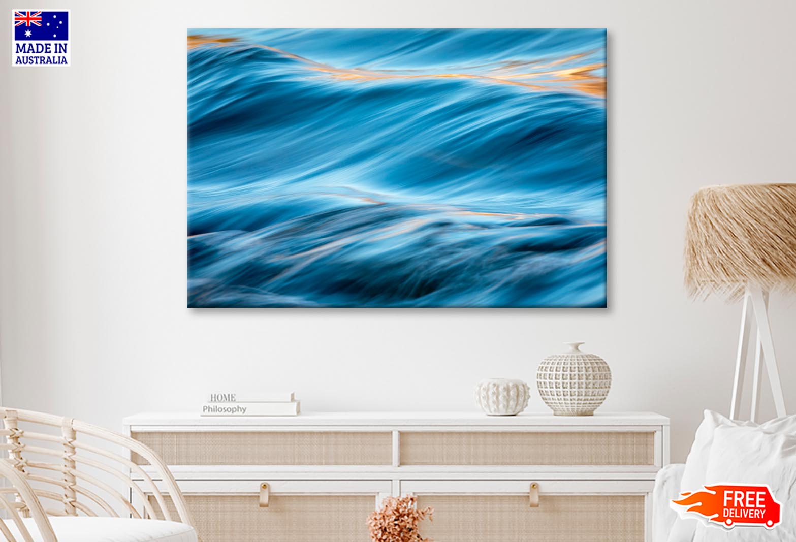River Water Flowing with Light Reflecting Wall Art Decor 100% Australian Made - Bella Home Decor
