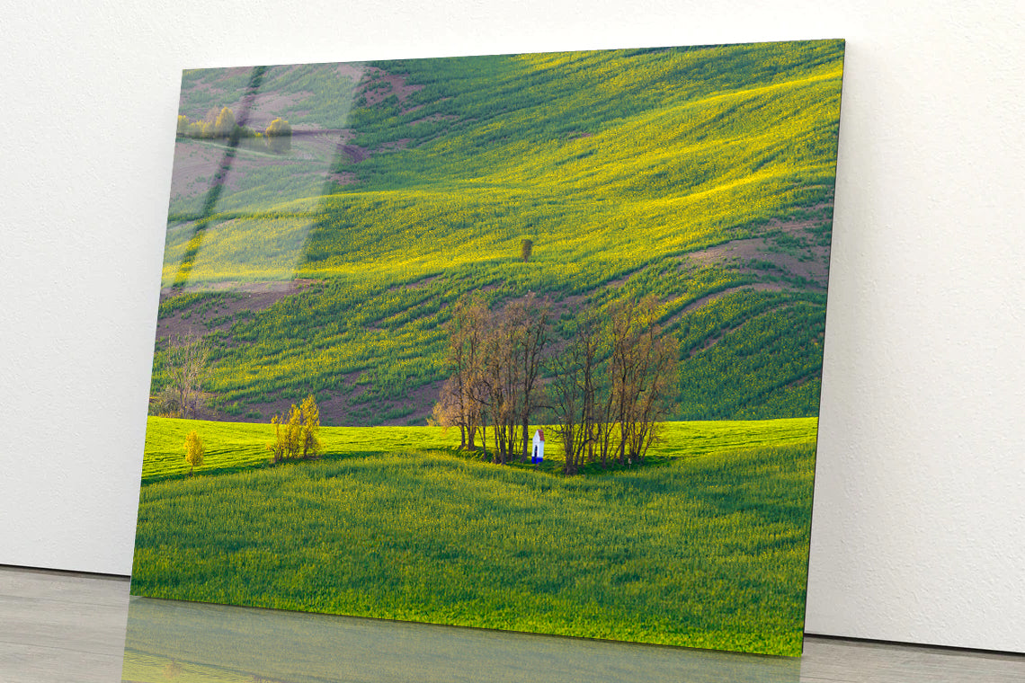 Person Sitting In a Meadow Acrylic Glass Print Tempered Glass Wall Art 100% Made in Australia Ready to Hang - Bella Home Decor