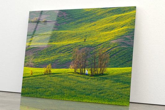 Person Sitting In a Meadow Acrylic Glass Print Tempered Glass Wall Art 100% Made in Australia Ready to Hang - Bella Home Decor