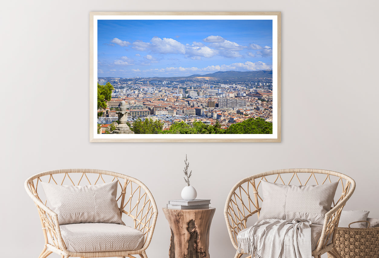 City Of Marseille with Blue Sky Home Decor Premium Quality Poster Print Choose Your Sizes - Bella Home Decor