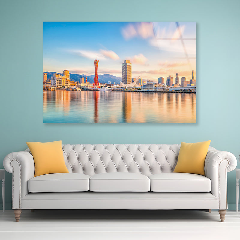 Skyline of Kobe City in Japan Acrylic Glass Print Tempered Glass Wall Art 100% Made in Australia Ready to Hang - Bella Home Decor