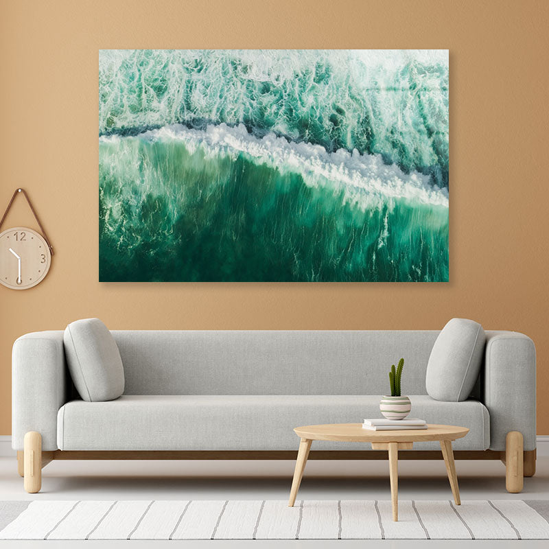 Aerial Wave Drone Shot Acrylic Glass Print Tempered Glass Wall Art 100% Made in Australia Ready to Hang