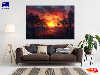 Sunset on the River with Trees Print 100% Australian Made - Bella Home Decor