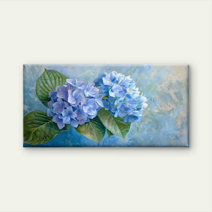 Blue Hydrangea Flower Painting Wall Art Canvas Office Home Room Framed 120x60cm