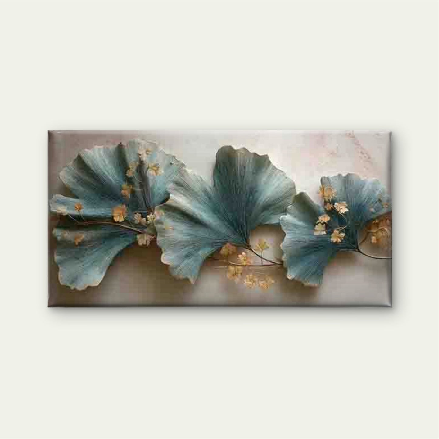Abstract Ginkgo Leaf Wall Art Canvas Office Home Room Framed 120x60cm