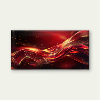Golden Sparkle Red Motion Wall Art Canvas Office Home Room Framed 120x60cm